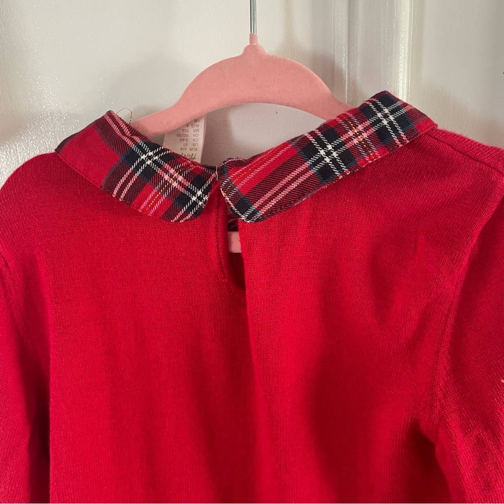 H&M Christmas red tartan plaid toddler girl's dress bundle size 3-4 - Picture 12 of 13